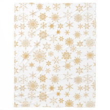 White & Gold Christmas Snowflake Pattern Winter