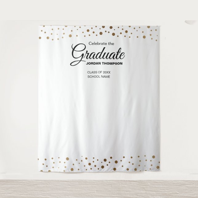 White Gold Class photo graduation backdrop (Front)