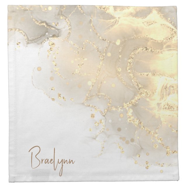 White Gold Cloth Napkin (Front)