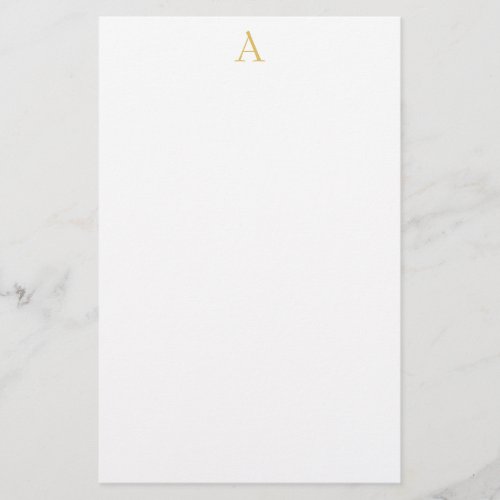 White Gold Color Monogram Professional Stationery