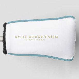 White & Gold Colors Professional Trendy Plain Golf Head Cover