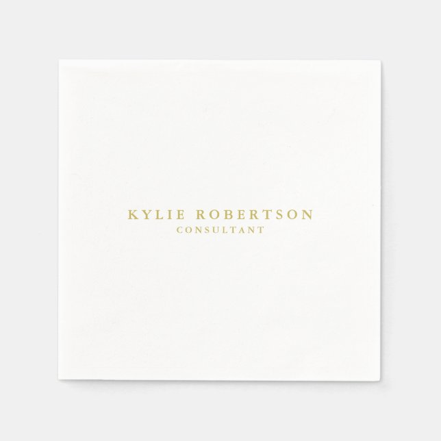 White & Gold Colors Professional Trendy Plain Napkins (Front)