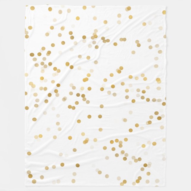White Gold Confetti Fleece Blanket (Front)
