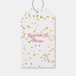 White Gold Confetti Gift Tags