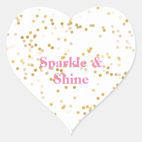 White Gold Confetti Heart Sticker