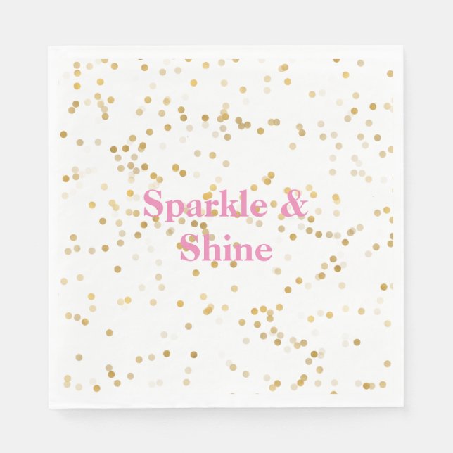 White Gold Confetti Napkins (Front)
