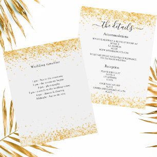 White gold confetti wedding program details