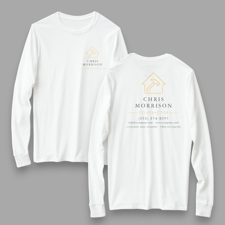 White Gold Contractor Home Repair Work T Shirt