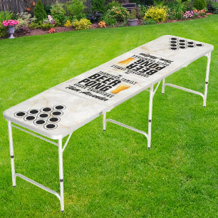 White & Gold Crystals Brew Battle Champions Beer Pong Table