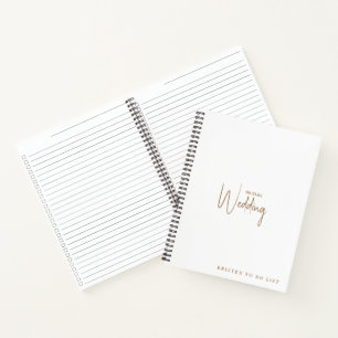 White & Gold Custom Wedding To Do List Checklist Notebook