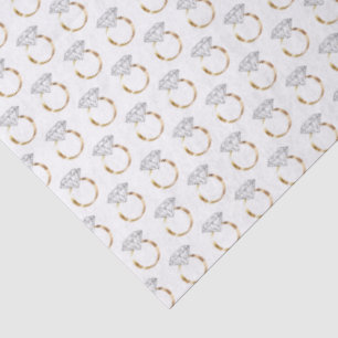 White Gold Diamond Engagement Wedding Ring Pattern Tissue Paper
