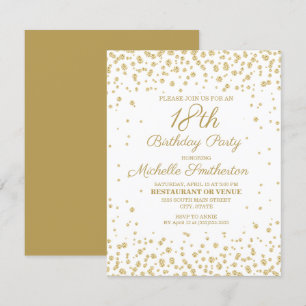 White Gold Diamond Glitter Women's 18th Birthday Card