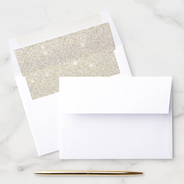 White Gold Fab Glitter Envelope Liner (Desk)