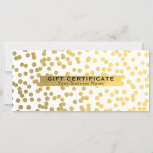 White & Gold Faux Foil Glam Gift Certificate
