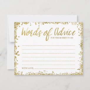White Gold Faux Glitter Words of Advice Card