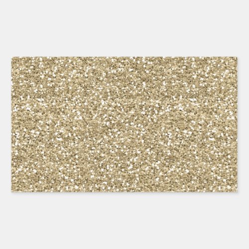 White Gold Faux Glitter Wrapping Paper Rectangular Sticker