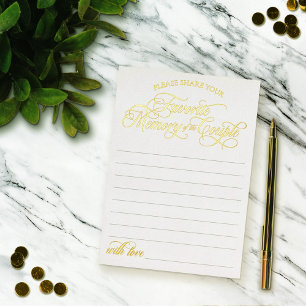 White Gold Favorite Memory of the Couple  Foil Invitation