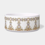 White Gold Floral Ceramic Pet Bowl<br><div class="desc">Beautiful White Gold Floral Pet Bowl</div>