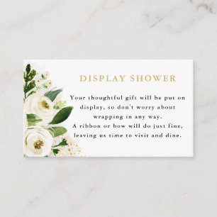 White Gold Floral Display Shower Enclosure Card