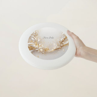 White Gold Floral Frisbee