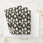 White Gold Floral on Black