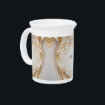 White Gold Floral Porcelain Pitcher<br><div class="desc">Beautiful White Gold Floral Porcelain Pitcher</div>