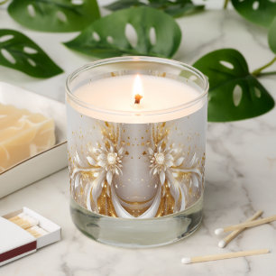 White Gold Floral Scented Jar Candle