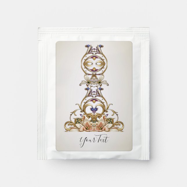 White Gold Floral Tea Bag Drink Mix (Front)