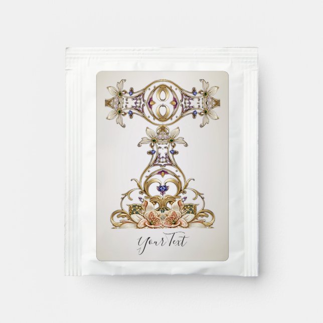 White Gold Floral Tea Bag Drink Mix (Front)