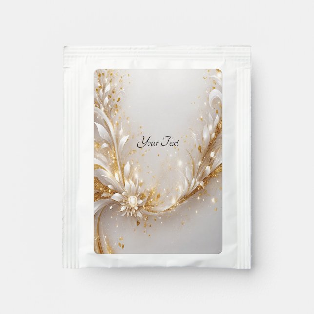 White Gold Floral Tea Bag Drink Mix (Front)