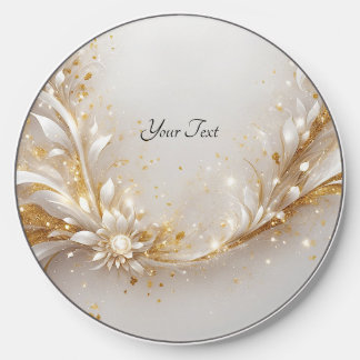 White Gold Floral Wireless Charger