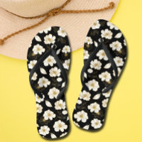 White Gold Flowers Black