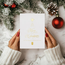 White Gold Foil Christmas Card