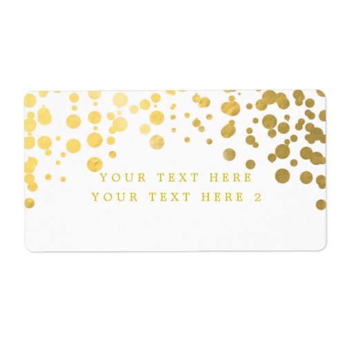 White  Gold Foil Confetti Modern Package Label