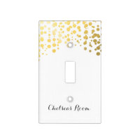 White & Gold Foil Elegant Light Switch Cover