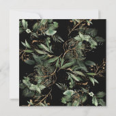 White Gold Foil Frame | Boho Botanical Eucalyptus Invitation (Back)