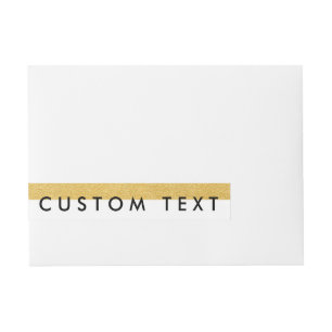 White & Gold Foil Stripe Wrap Around Invite Labels