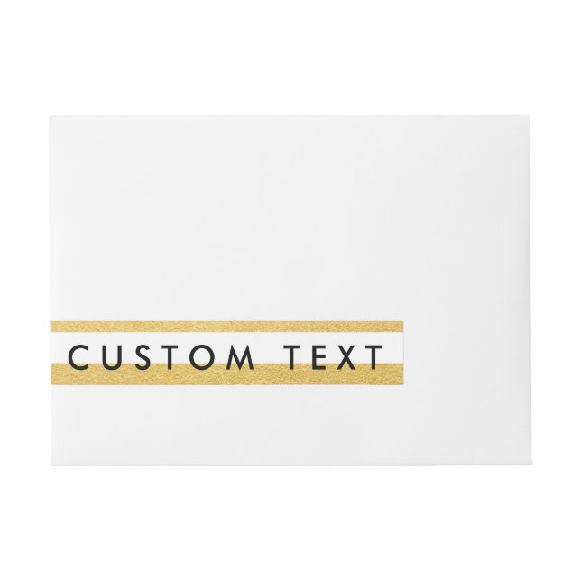 White & Gold Foil Stripe Wrap Around Invite Labels (Front)