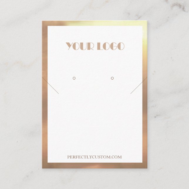 White Gold Frame Modern necklace earrings  Business Card (Front)