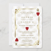 White Gold Gatsby Casino Las Vegas Poker Wedding Invitation (Front)