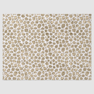 White Gold Glam Glitter Glitz Leopard Print      Tissue Paper