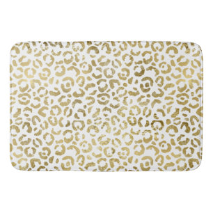 White Gold Glam Leopard Bath Mat