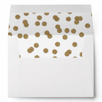 White Gold Glitter Confetti Elegant Wedding Envelope