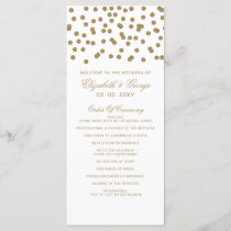 White Gold Glitter Confetti Elegant Wedding Program