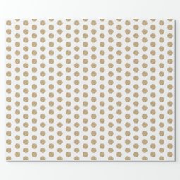 White | Gold Glitter Dots Wrapping Paper | Zazzle