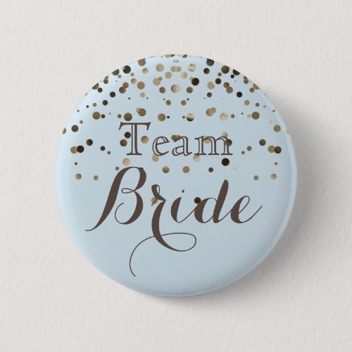 white Gold Glitter Faux Foil Wedding Team Bride Button