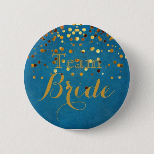 white Gold Glitter Faux Foil Wedding Team Bride Button