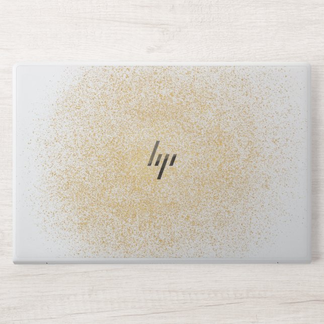 White Gold Glitter HP Laptop Skin (Front)