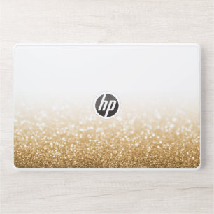 White Gold Glitter HP Laptop Skin