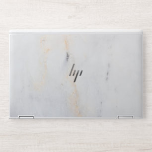 White gold glitter marble HP laptop skin